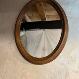 Antique oval walnut mirror