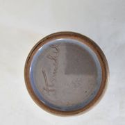 Blue ceramic vase signed (Signature to be identified) Height 12cm