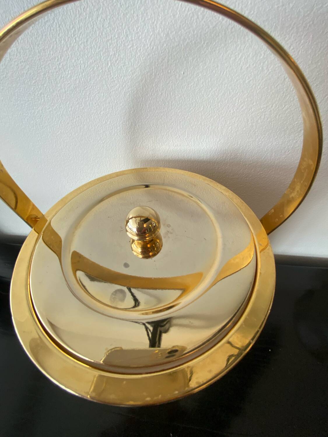 Vintage Hollywood Regency Gold Ice Bucket