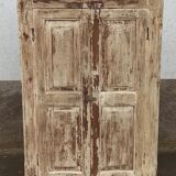 Old wooden wardrobe beige / pale yellow façade