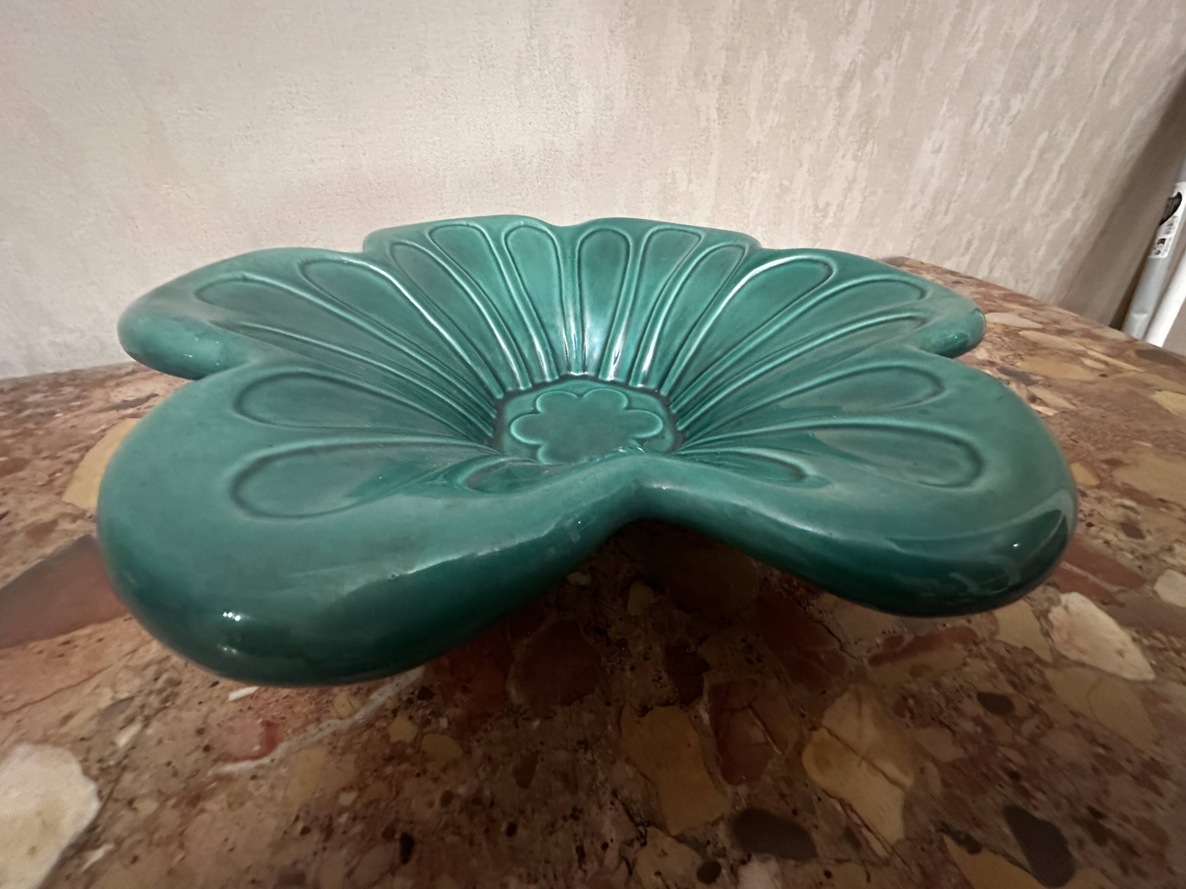 CAB Art Ceramics of Bordeaux - Large green art-deco centerpiece