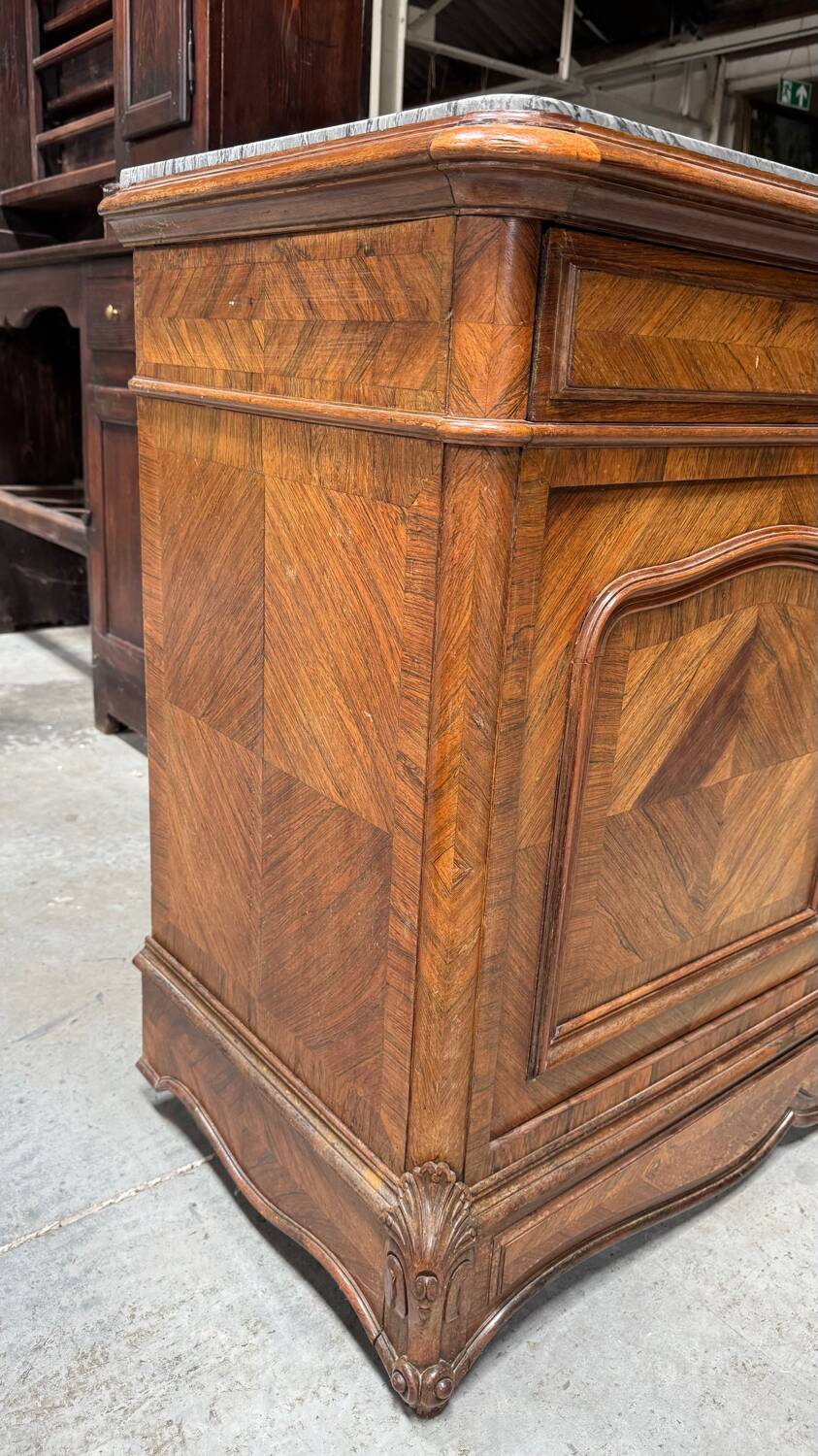 Antique chest of drawers with marble top