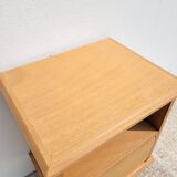 Vintage bedside table circa 1960 in raw wood