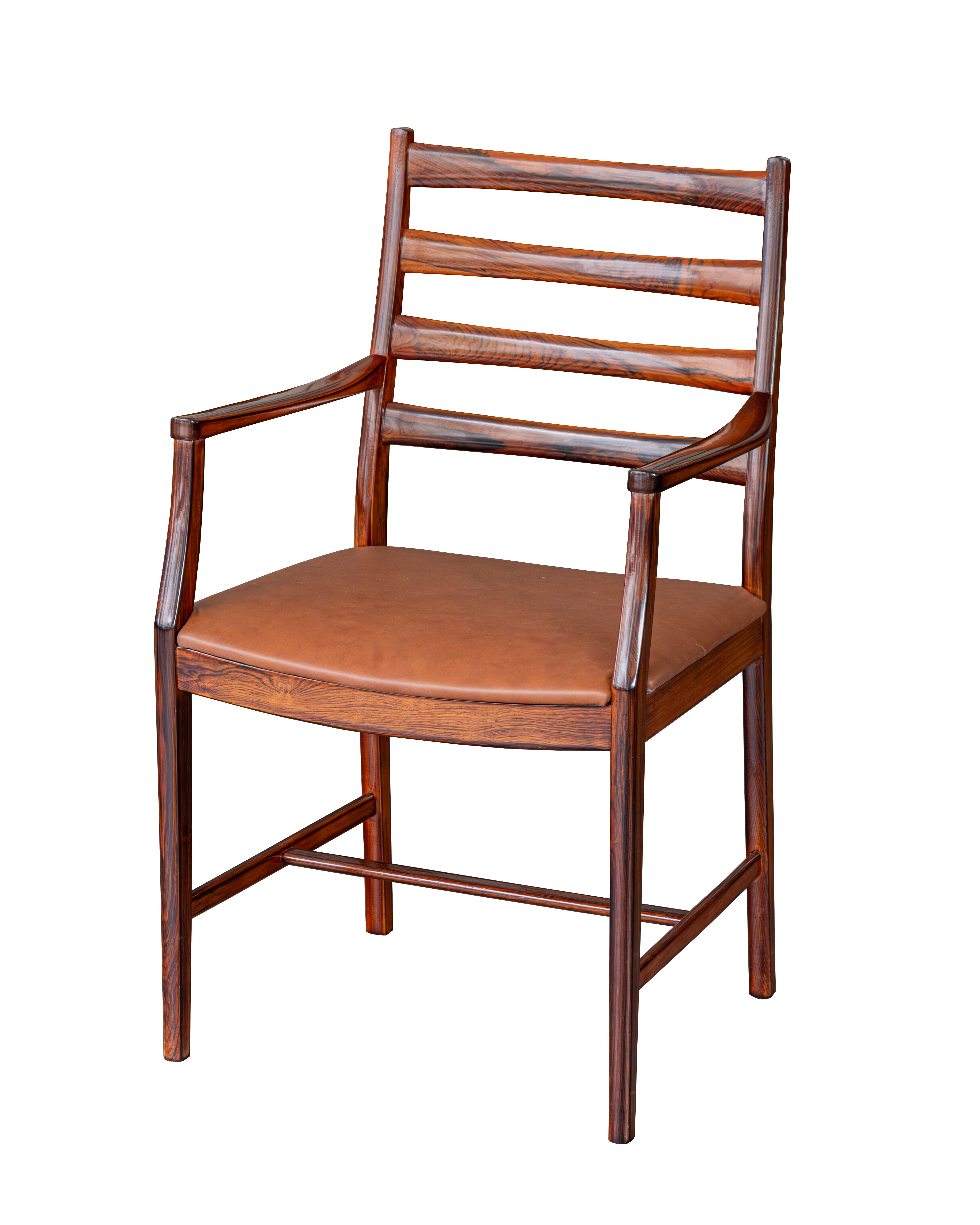 Pair of danish rosewood and leather armchairs