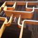 Trellis dyed blond wood by Ludvík Volak vintage 1960