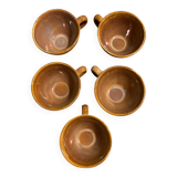 Ensemble de 5 tasses en grès vintage