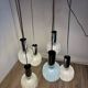 Sölken Leuchten cascade pendant lamp, textured glass and chrome, 1970s