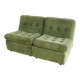 Modular vintage sofa with green cord upholstery