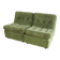 Modular vintage sofa with green cord upholstery