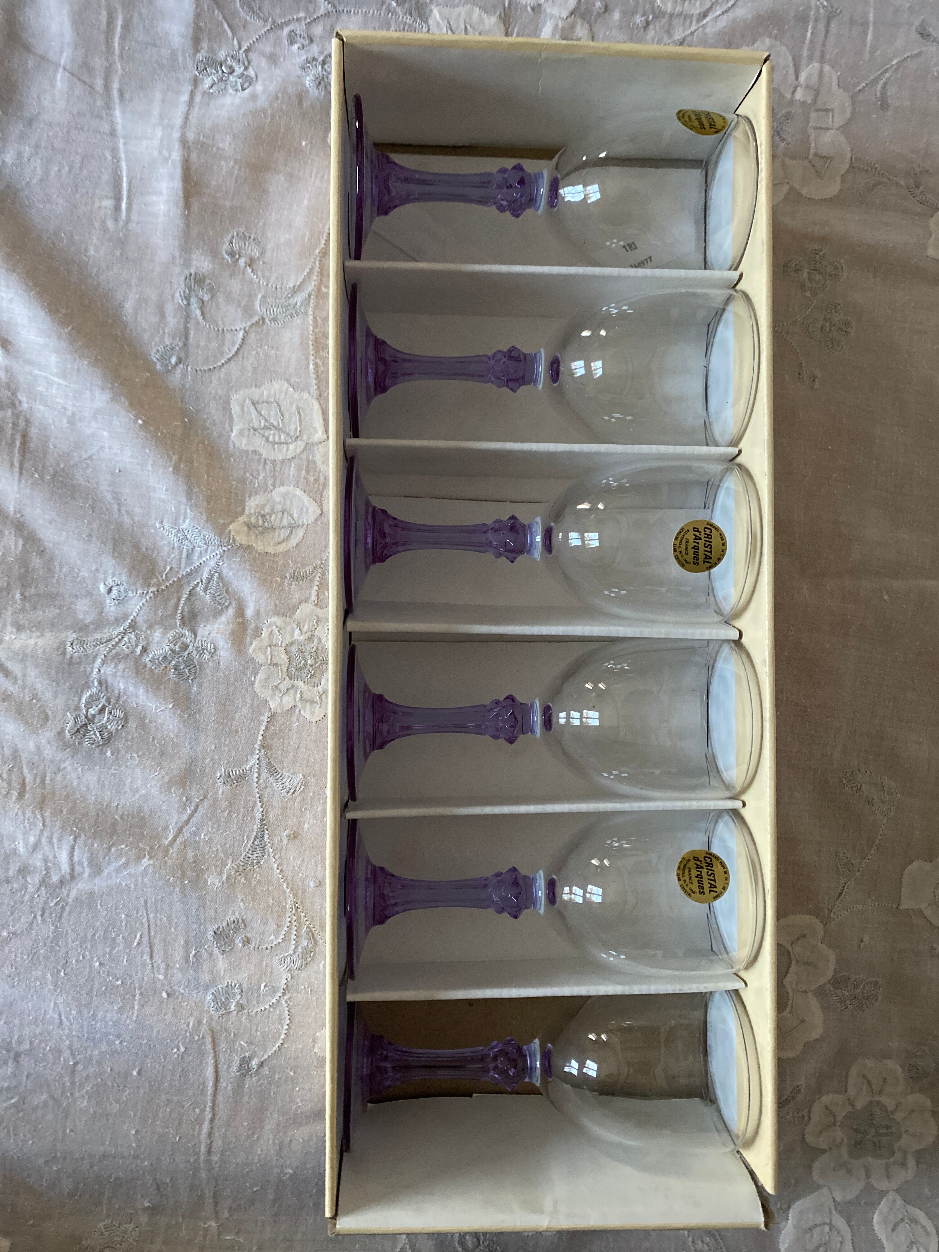 Vintage Lilac Crystal Cups