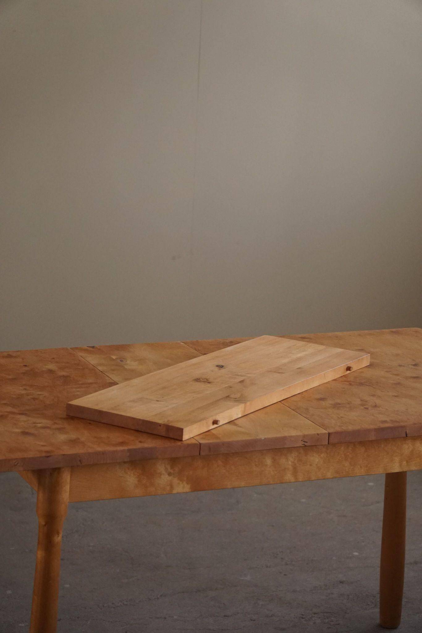 Danish modern birch desk/dining table attributed to Philip Arctander, 1940s.
