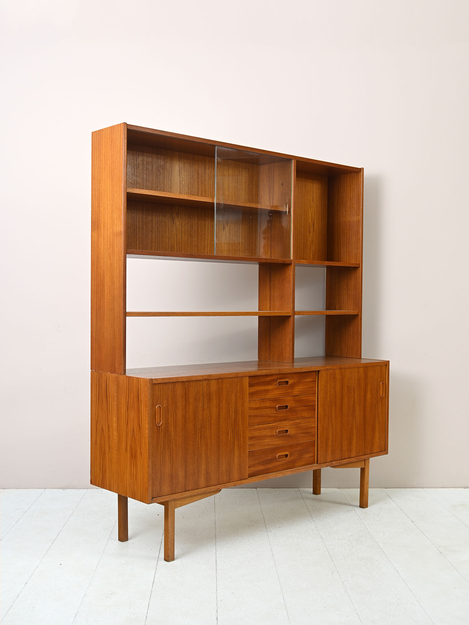 Scandinavian vintage sideboard with display case