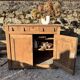 rustic wooden farm buffet sandblasted