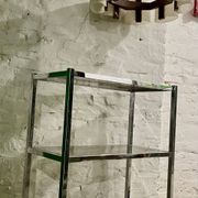 High chrome shelf with 3 smoked glass shelves Roche Bobois