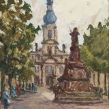 Tableau huile sur carton  signé C.Quillet