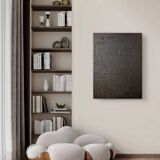 Minimalist black monochrome abstract painting table