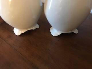 Pair of white porcelain flower vases