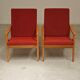 Pair of Jiri Jiroutek red armchairs by Intérier Praha