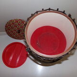 Wicker tripod sewing basket