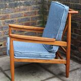 Midcentury teak lounge armchair by Scandart