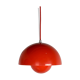 Red flowerpot hanging lamp by Verner Panton