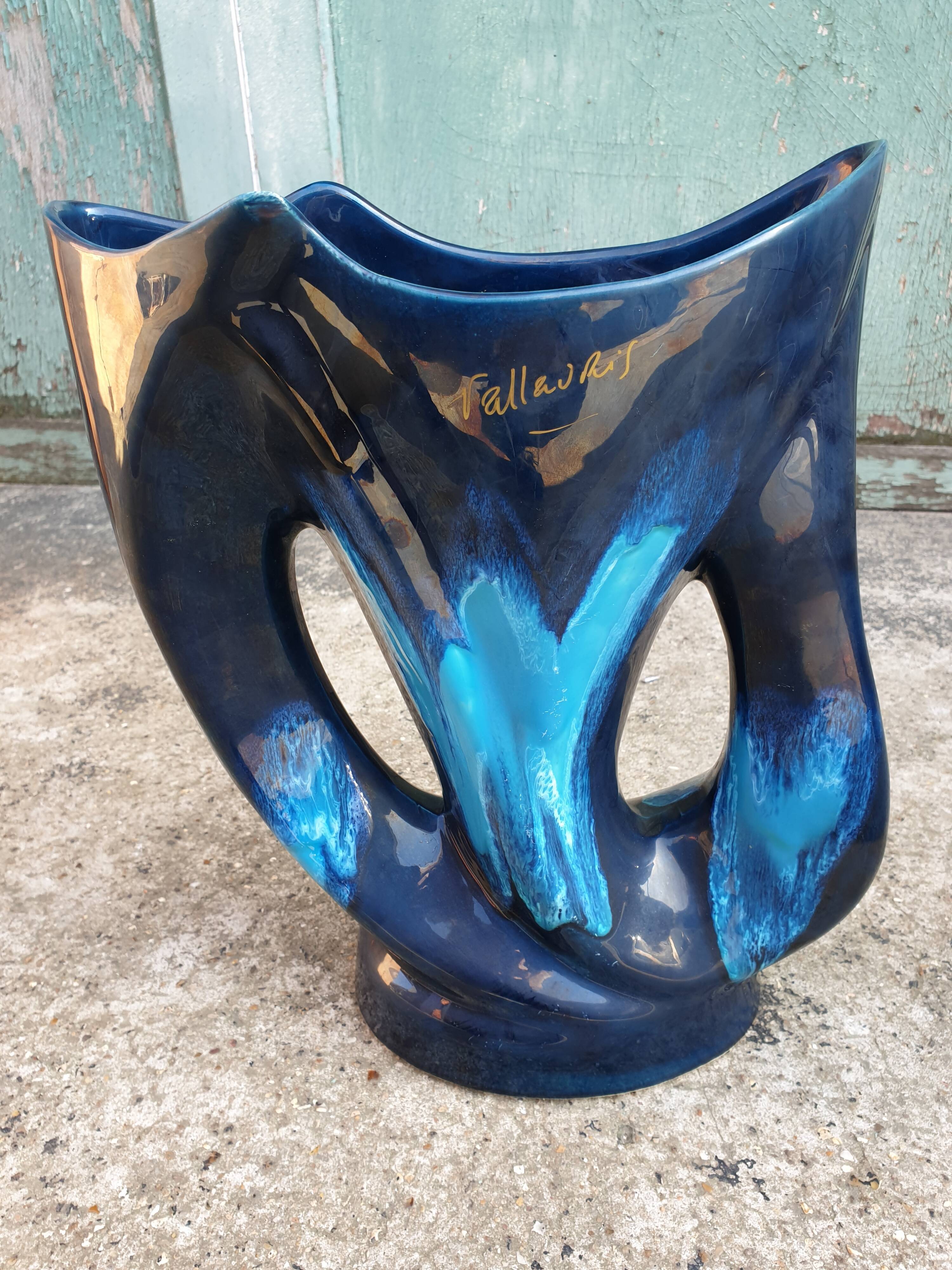 Large Vallauris vase with two handles 1950s 1960s
