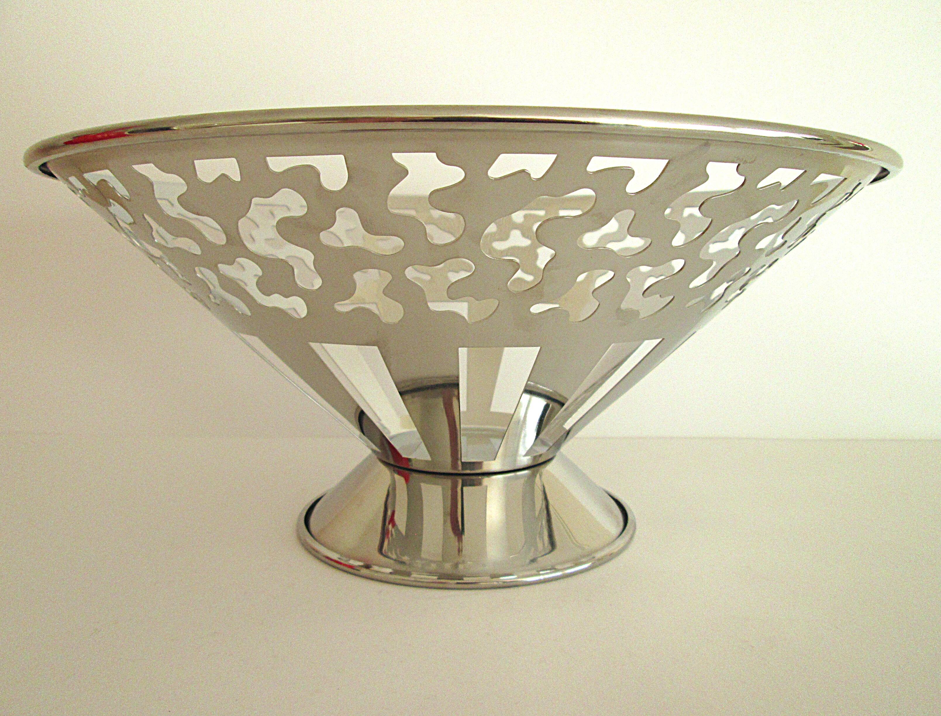 Vintage 1987 George Sowden Bodum Sereno  Memphis Style stainless steel bowl