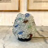 Table lamp with multicolored Murano glass pebbles