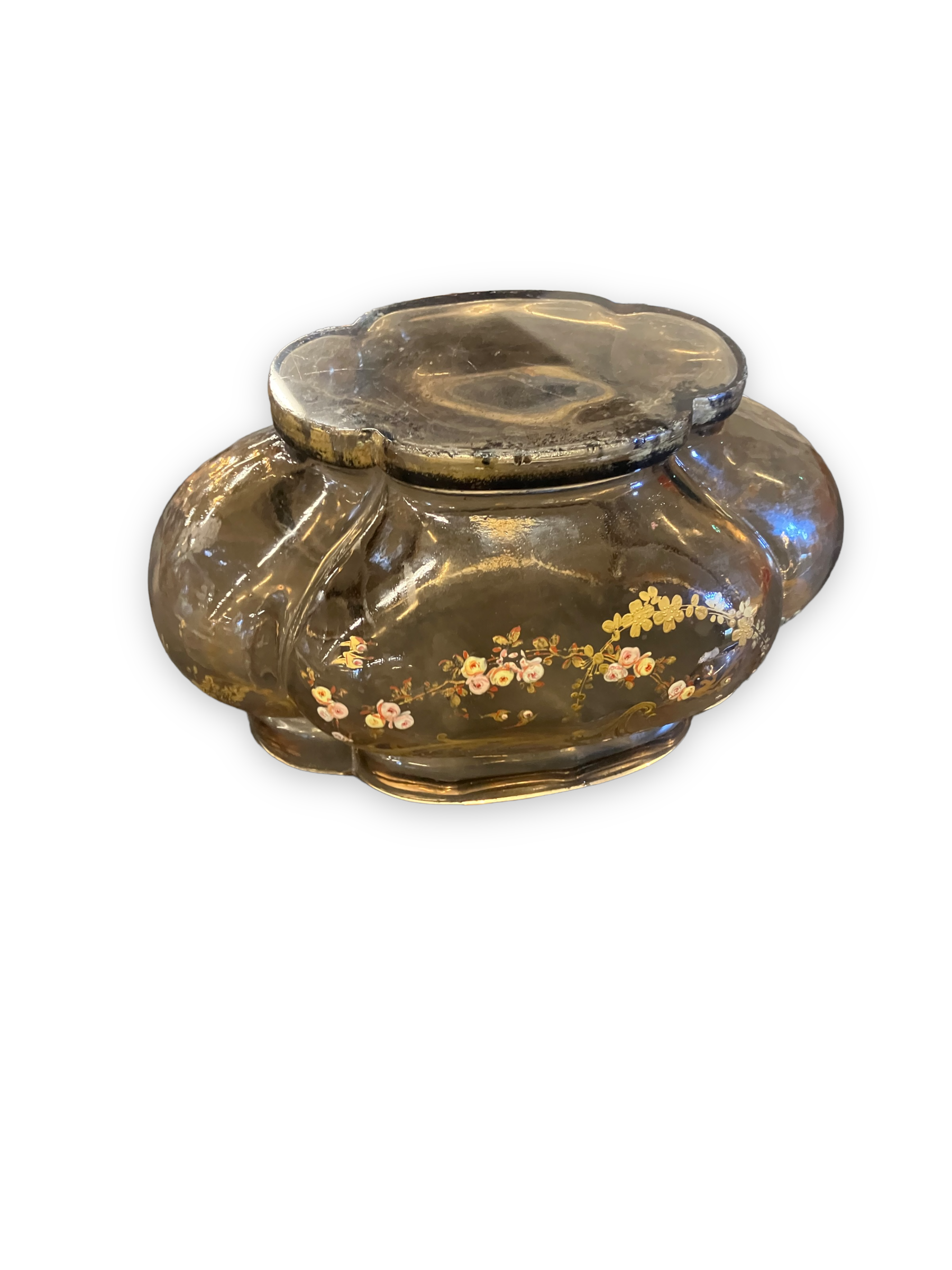 Jardinière Art Nouveau En Verre émaillé