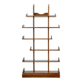 Brutalist Oak Asymmetrical Shelving Unit or Bookcase, 1970s