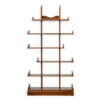 Brutalist Oak Asymmetrical Shelving Unit or Bookcase, 1970s