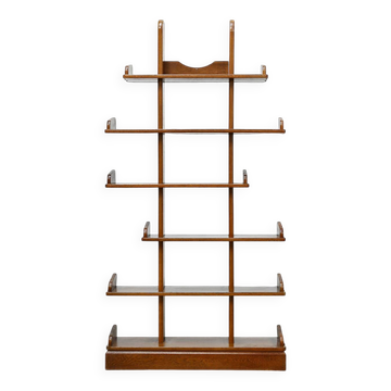 Brutalist Oak Asymmetrical Shelving Unit or Bookcase, 1970s