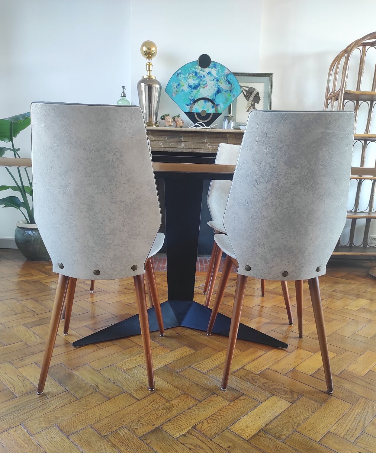 Set of 4 BAUMANN chairs from the 60s (model 840, Max Bill)