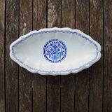 Ancien Petit Plat Oval en Faïence de Gien - Décor Rouen
