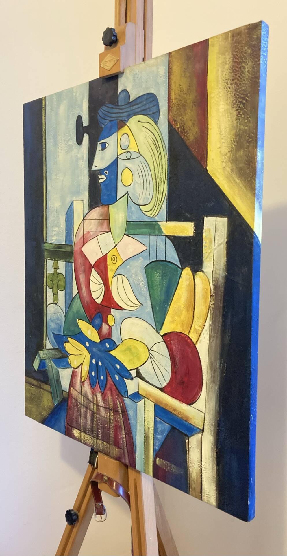 Painting "The Sitting Woman" by Pablo Picasso painted in 1937.