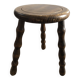 Ancien tabouret tripode bois tourné pieds boules