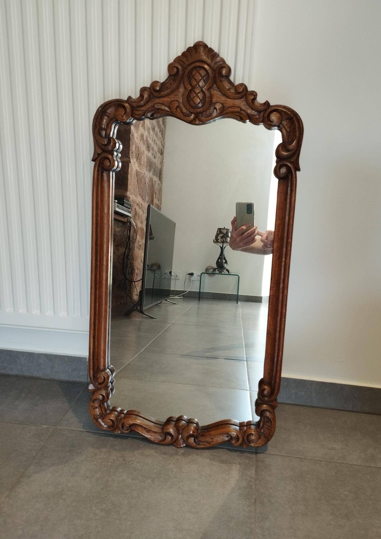 Large mirror in baroque rocaille rococo style