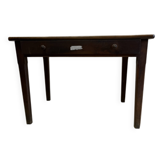 Wooden farmhouse table
