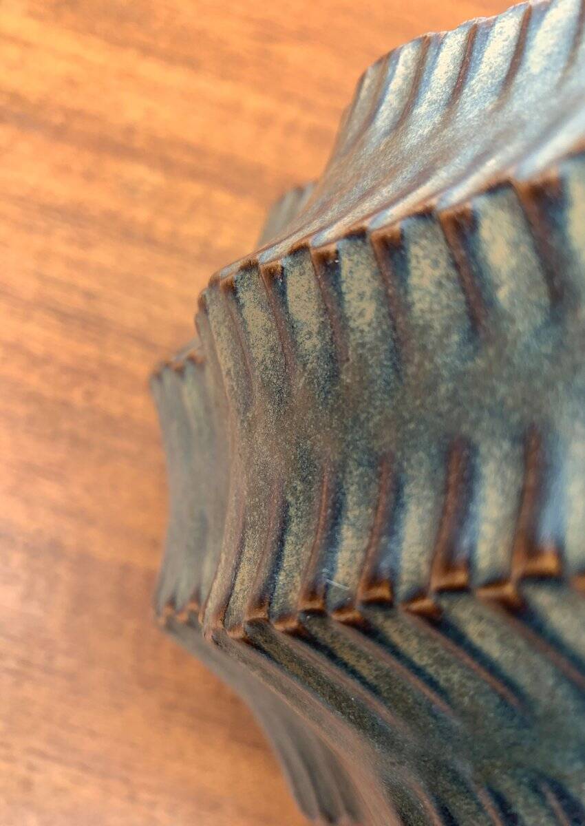 Vintage German brutalist ceramic gourd vase by Heinrich Fuchs for Luisenburg, 1970s.