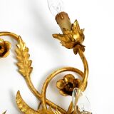 XL 1960s Italian gold-plated wall lamp with four sockets | heigh 80ccm