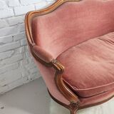 Pink velvet bench