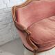 Pink velvet bench