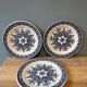Set of 3 old flat plates in Gien earthenware