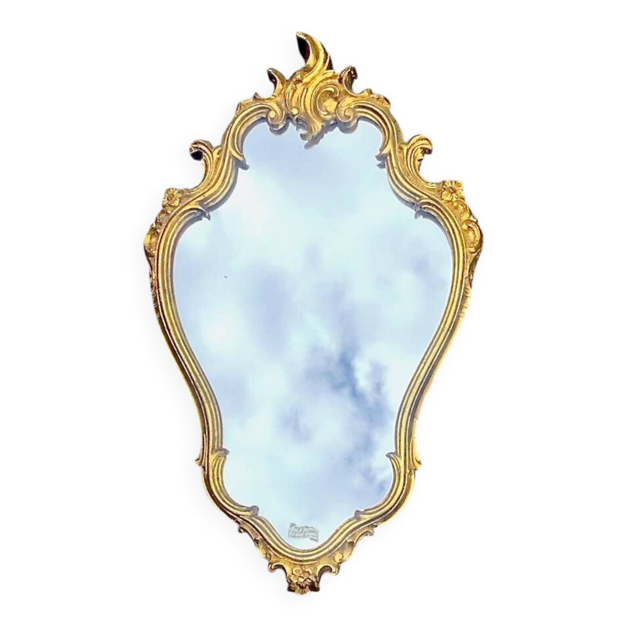 Rococo Baroque style gold leaf resin wall mirror