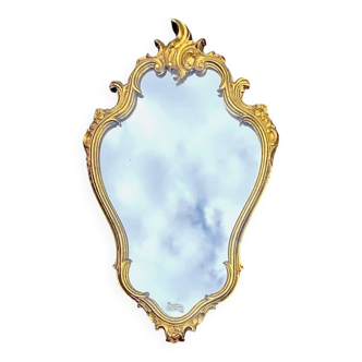 Large wall mirror in gold leaf resin - baroque rococo style