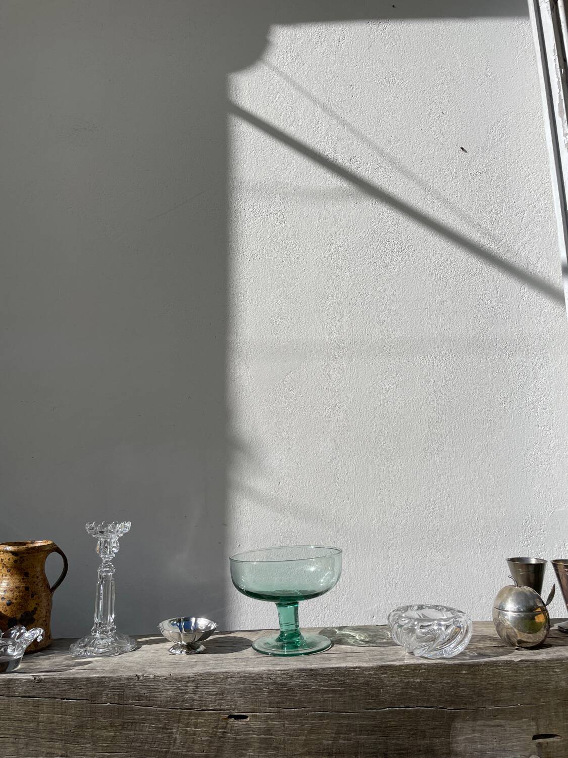 Coupe sur pied en verre soufflé