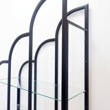 Black Bookcase - Metal and glass - 20th