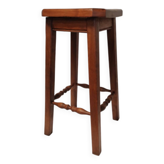 Tabouret en bois massif vintage
