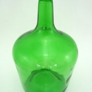 Lady-jeanne bottle-green glass canister - 2 litre capacity - vintage 70s