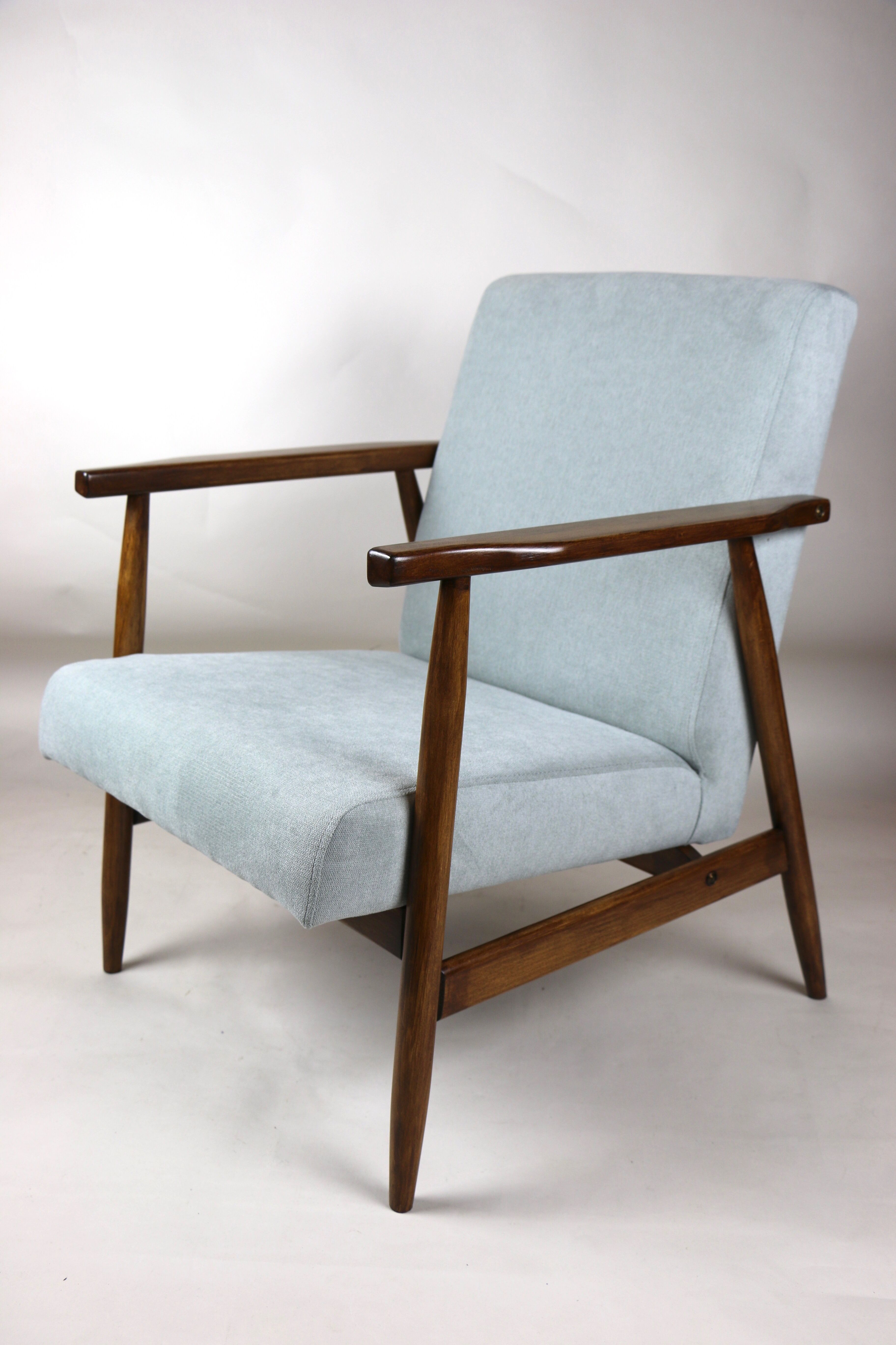 Fauteuil bleu gris vintage, années 1970